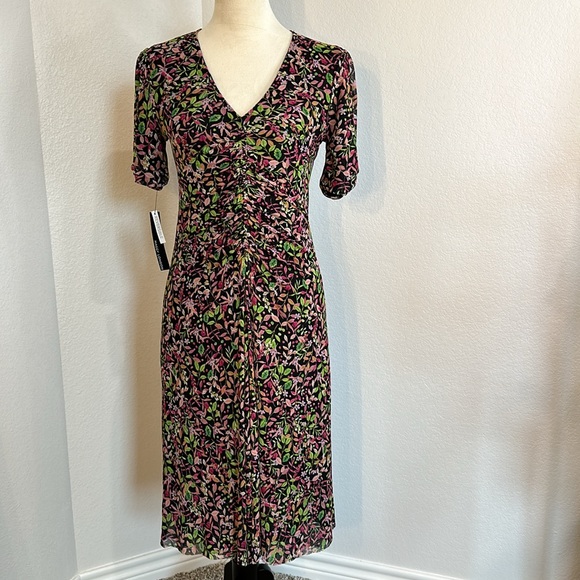 Maggy London V-Neck Reversible A-line Mesh Multi Occasion Dress Size Small NWT - Picture 3 of 16